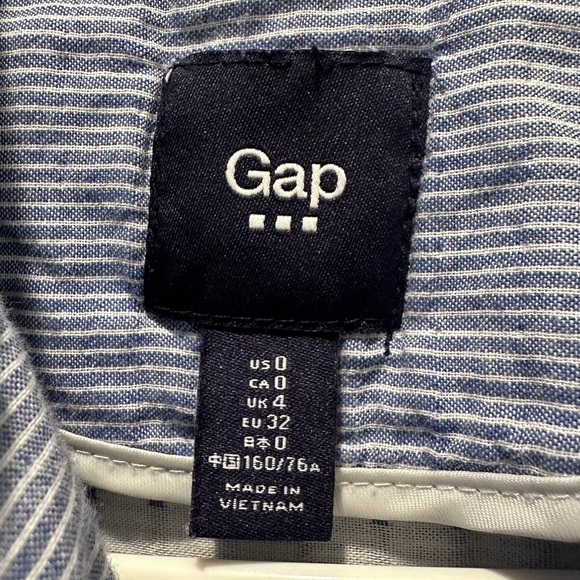 Gap‎ Women's Cotton Blue White Striped Blazer Size 0 Career Business Casual - Picture 3 of 7